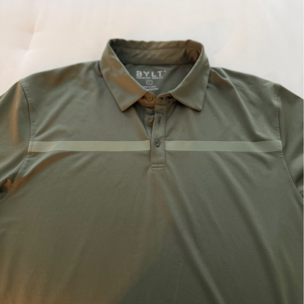 BYLT Basics - Men's Olive Green Short-Sleeve Polo - L